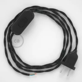    Lamp cable, TN03 anthracite natural linen 1.80 m. Choose the color of the switch and plug.