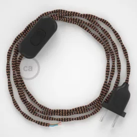    Lamp cable, TZ22 black and whiskey rayon 1.80 m. Choose the color of the switch and plug.