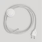 Lamp cord with white cotton cable, 3 m
