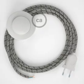    Cable Base, RD53 bark striped cotton and natural linen 3 m. Choose the color of the switch and plug.