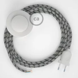    Cabling Base, RD54 anthracite striped cotton and natural linen 3 m. Choose the color of the switch and plug.