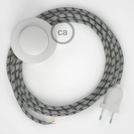  Cabling Base, RD54 anthracite striped cotton and natural linen 3 m. Choose the color of the switch and plug.