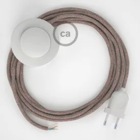   Cabling Base, RD61 Ancient pink diamond cotton and natural linen 3 m. Choose the color of the switch and plug.