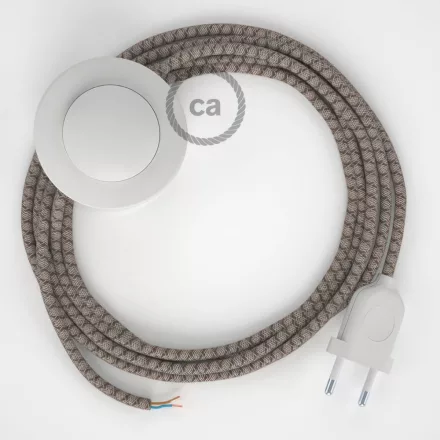 Cable Base, RD63 Bark Diamond Cotton and Natural Linen 3 m. Choose the color of the switch and plug.