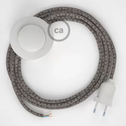  Cable base, RD64 anthracite diamond cotton and natural linen 3 m. Choose the color of the switch and plug.