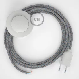    Cable Base, RD65 blue steward diamond cotton and natural linen 3 m. Choose the color of the switch and plug.