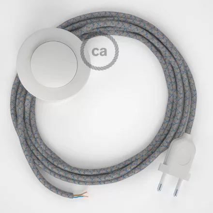  Cable Base, RD65 blue steward diamond cotton and natural linen 3 m. Choose the color of the switch and plug.