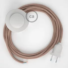    Cable Base, RD71 Ancient pink ZigZag cotton and natural linen 3 m. Choose the color of the switch and plug.