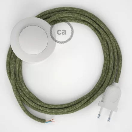  Wiring Base, RD72 thyme green striped cotton and natural linen 3 m. Choose the color of the switch and plug.