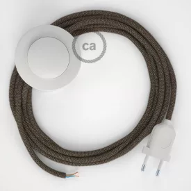    Cable Base, RD73 Bark ZigZag cotton and natural linen 3 m. Choose the color of the switch and plug.