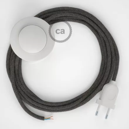  Cable base, RD74 anthracite ZigZag cotton and natural linen 3 m. Choose the color of the switch and plug.