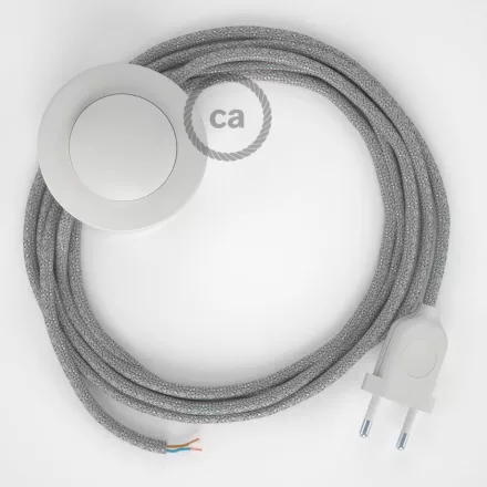  Connection base, RL02 sparkling silver rayon 3 m. Choose the color of the switch and plug.