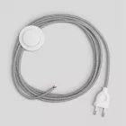 Lamp cord with gray linen cable, 3 m