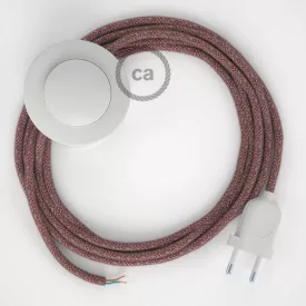    Cable Base, RS83 red cotton and natural linen 3 m. Choose the color of the switch and plug.