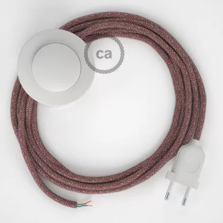  Cable Base, RS83 red cotton and natural linen 3 m. Choose the color of the switch and plug.