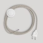 Cabling with white braided cable, 3 m