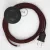 Connection base, RM19 Burgundy Rayon 3 m. Choose the color of the switch and connector.