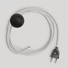 Lamp cord with white cotton cable, 3 m