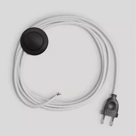 Lamp cord with white cotton cable, 3 m