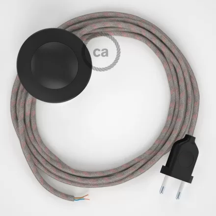  Connection base, RD51 antique pink striped cotton and natural linen 3 m. Select the color of the switch and plug.