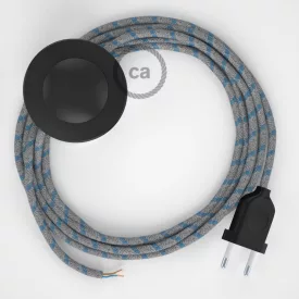    Connection base, RD55 Blue Steward Stripes cotton and natural linen 3 m. Choose the color of the switch and connector.