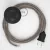  Connection base, RD63 Bark Diamond cotton and natural linen 3 m. Choose the color of the switch and connector.