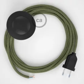    Connection base, RD72 Thyme Green Stripes cotton and natural linen 3 m. Choose the color of the switch and connector.