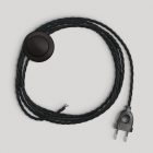 Wiring with black braided cable, 3 m