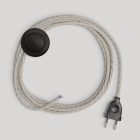 Cabling with white braided cable, 3 m