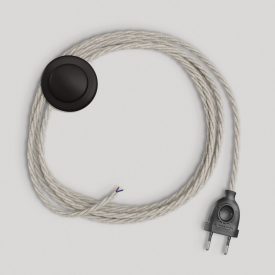 Cabling with white braided cable, 3 m