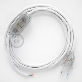    Lamp wiring, RM01 White Rayon 1.80 m. Choose the color of the switch and connector.