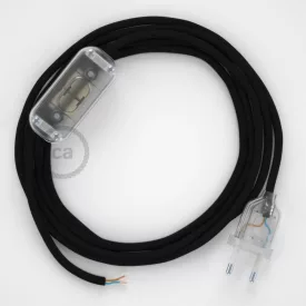   Lamp wiring, RM04 Black Rayon 1.80 m. Choose the color of the switch and connector.