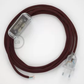    Lamp wiring, RM19 Burgundy Rayon 1.80 m. Choose the color of the switch and connector.