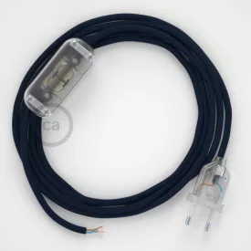    Lamp wiring, RM20 Dark Blue Rayon 1.80 m. Choose the color of the switch and connector.