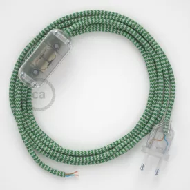    Lamp wiring, RZ06 Green ZigZag Rayon 1.80 m. Choose the color of the switch and connector.