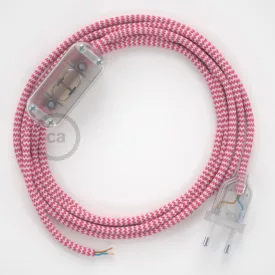    Lamp wiring, RZ08 Fuchsia ZigZag Rayon 1.80 m. Choose the color of the switch and connector.