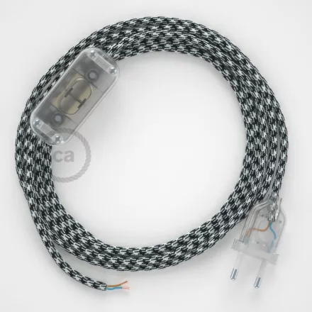 Lamp wiring, RP04 white-black two-tone rayon 1.80 m. Choose the color of the switch and connector.