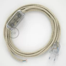    Lamp wiring, RN01 neutral natural linen 1.80 m. Select the color of the switch and connector.
