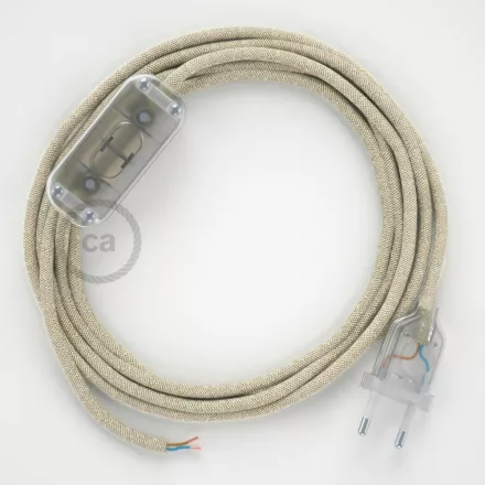  Lamp wiring, RN01 neutral natural linen 1.80 m. Select the color of the switch and connector.
