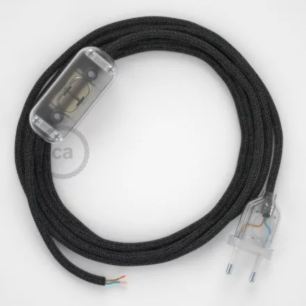  Lamp wiring, RN03 Anthracite Natural Linen 1.80 m. Select the color of the switch and connector.
