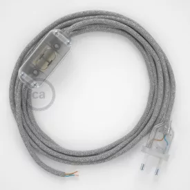    Lamp wiring, RL02 Sparkly Silver Rayon 1.80 m. Choose the color of the switch and connector.
