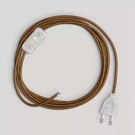 Lamp cord with polished and shiny copper cable, 1.80 m