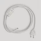 Lamp cord with white cotton cable, 1.80 m