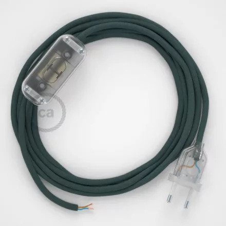  Lamp wiring, RC30 Stone Gray Cotton 1.80 m. Select the color of the switch and connector.