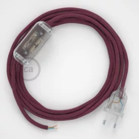    Lamp wiring, RC32 Burgundy cotton 1.80 m. Select the color of the switch and connector.