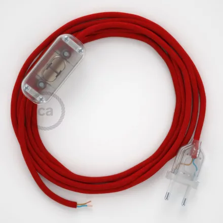  Lamp connection, RC35 Fire Red Cotton 1.80 m. Select the color of the switch and connector.