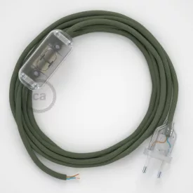   Lamp connection, RC63 green gray cotton 1.80 m. Choose the color of the switch and connector.