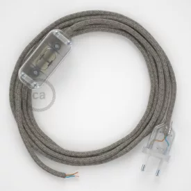    Lamp wires, RD62 Thyme Green diamond cotton and natural linen 1.80 m. Choose the color of the switch and connector.
