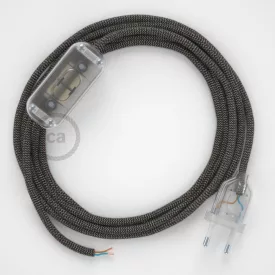    Lamp wiring, RD74 Anthracite ZigZag cotton and natural linen 1.80 m. Choose the color of the switch and connector.