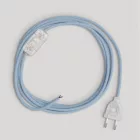Cabling for lamp, blue Steward cotton cable, 1.80 m